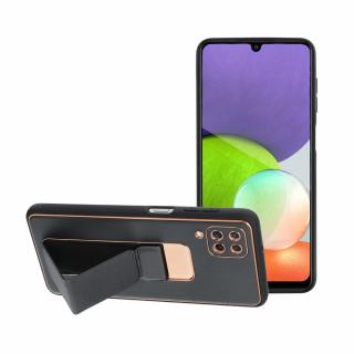 Leather Case Kickstand pouzdro / kryt 3v1 pro Samsung Galaxy A12 černé