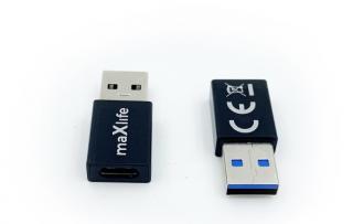 MaxLife USB-C (F) adaptér pro USB 3.0 OTG (M) čerrný