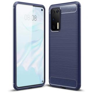 Pouzdro Carbon Case pro Huawei P40 PRO modré