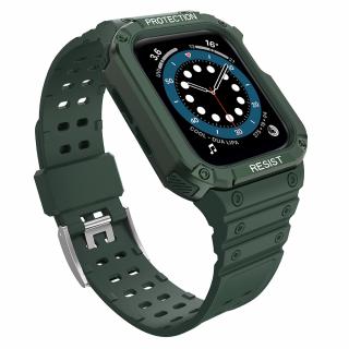 Protect řemínek + kryt k Apple Watch SE / 2 / 3 / 4 / 5 / 6 / 7 - 38/40/41mm green / green