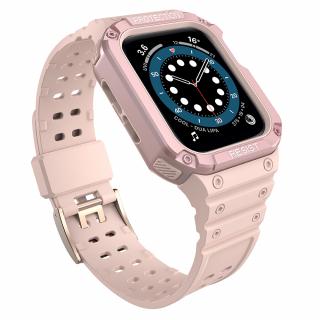 Protect řemínek + kryt k Apple Watch SE / 2 / 3 / 4 / 5 / 6 / 7 - 38/40/41mm pink / pink