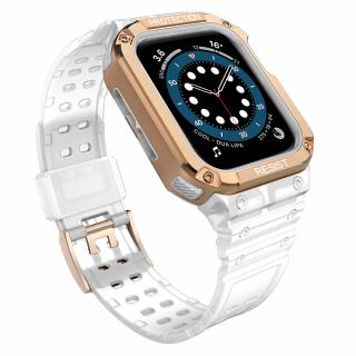 Protect řemínek + kryt k Apple Watch SE / 2 / 3 / 4 / 5 / 6 / 7 - 38/40/41mm white / rose