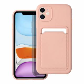 Silicone CARD case pouzdro / kryt s přihrádkou Apple iPhone 11, růžové