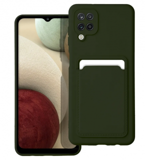Silicone CARD case pouzdro / kryt s přihrádkou Samsung Galaxy A12, zelené