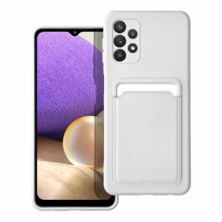 Silicone CARD case pouzdro / kryt s přihrádkou Samsung Galaxy A13 5G, bílé