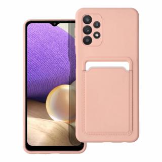 Silicone CARD case pouzdro / kryt s přihrádkou Samsung Galaxy A32 5G, růžové