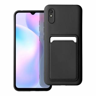 Silicone CARD case pouzdro / kryt s přihrádkou Xiaomi RedMi 9A / 9AT, černé