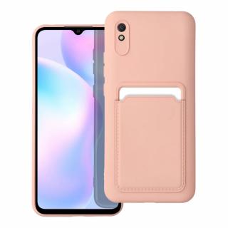 Silicone CARD case pouzdro / kryt s přihrádkou Xiaomi RedMi 9A / 9AT, růžové