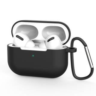 Soft Silicone Case pouzdro s karabinou pro Apple AirPods PRO černé