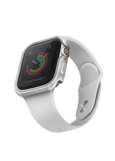 UNIQ Valencia pouzdro / kryt k Apple Watch 4/5/6/SE 40mm titanium silver