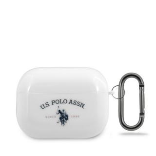 US Polo silikonové pouzdro pro Apple AirPods PRO bílé USACAPTPUWH