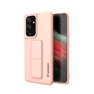 Wozinsky Kickstand Case pouzdro / kryt s opěrkou 3v1 pro Samsung Galaxy S21 Ultra 5G pink