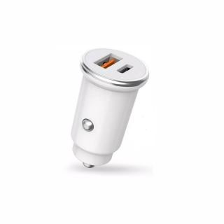 XO CC25 nabíječka do auta USB-C PD + QC 3.0 / 5A bílá