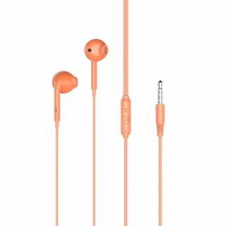 XO EP28 handsfree sluchátka s kabelem a ovladačem 3,5mm jack - oranžové