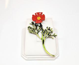 Brož Květina červená