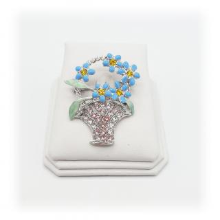 Brož Květinový košík Swarovski® Crystal