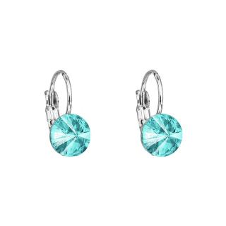 Dětské náušnice rivolka 6 mm swarovski aqua