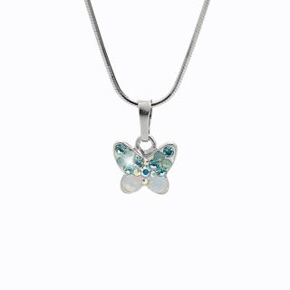Dětský stříbrný náhrdelník Motýlek Swarovski turg