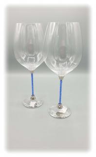 Křišťálové sklenice na víno s krystalky Swarovski® Blue