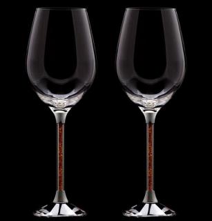 Křišťálové sklenice víno 2ks amber krystalky SW01AM