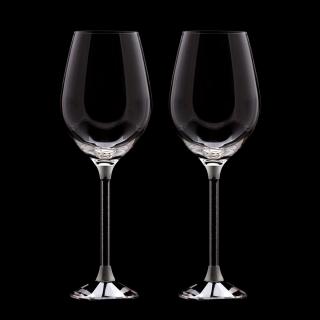 Křišťálové sklenice víno 2ks černé krystalky  SW01B