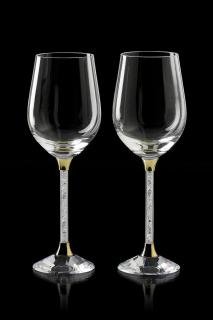 Křišťálové sklenice víno 2ks noha s krystalky SW01 Barevné provedení: Zlato