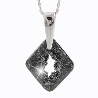 Náhrdelník Dutý kosočtverec s kamenem Swarovski® Black Diamond