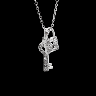 Náhrdelník Klíč se zámkem Swarovski® Crystal