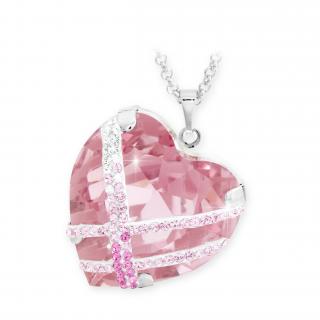 Náhrdelník Křišťálové srdce s kamínky Swarovski® Rose