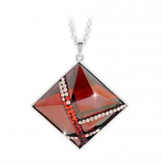 Náhrdelník Křišťálový kosočtverec s kamínky Swarovski® Red magna
