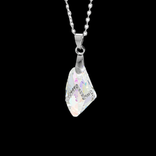 Náhrdelník Krystal s vlnkou kamínků Swarovski® Aurore Boreale Crystal