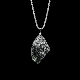 Náhrdelník Krystal vyplněn kamínky Swarovski® Jet Crystal