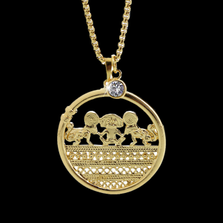 Náhrdelník Mayské kolo Swarovki® Gold Crystal
