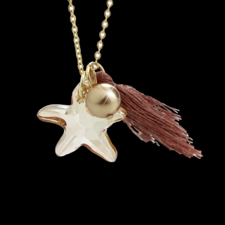 Náhrdelník Mořská hvězdice s ozdobou a kameny Swarovski® Golden Shadow