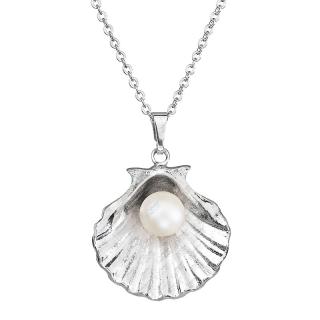 Náhrdelník Mušle s perlou Swarovski® Pearlescent White