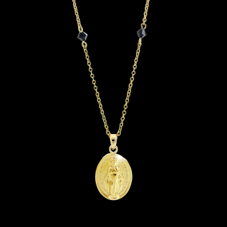 Náhrdelník s medailonkem Panny Marie Swarovski® Gold