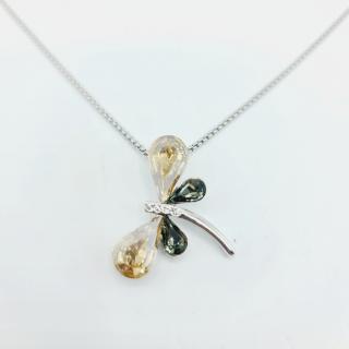 Náhrdelník Vážka swarovski gold