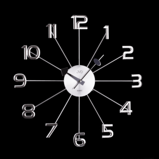 Nástěnné hodiny obyčené s čísly stříbrné