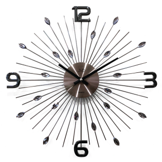 Nástěnné hodiny ve tvaru paprsků a navet černé