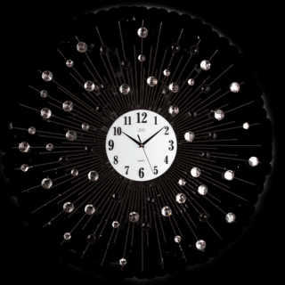 Nástěnné hodiny velké s paprsky černo-bílé