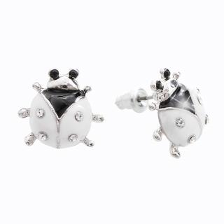 Náušnice Berušky bílé Swarovski