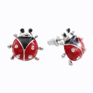 Náušnice Berušky Červené Swarovski