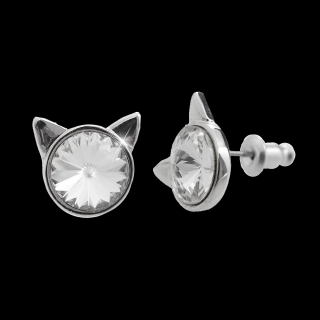 Náušnice Hlava kočky Swarovski® Crystal
