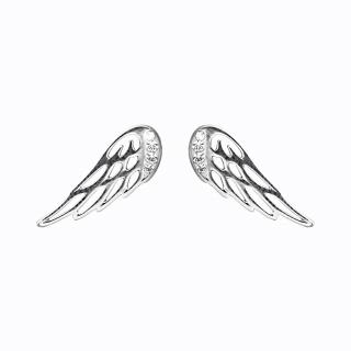 Ocelové náušnice Andělské křídla se Swarovski kamínky