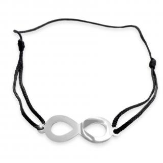 Ocelové  šňůrkové  partnerské náramky Infinity Swarovski