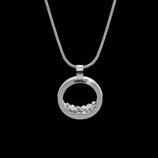 Ocelový náhrdelník kruh s kameny Swarovski® Crystal