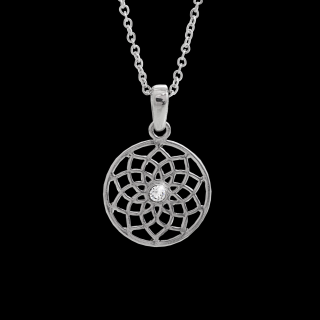 Ocelový náhrdelník Kružnicová květina Swarovski® Crystal
