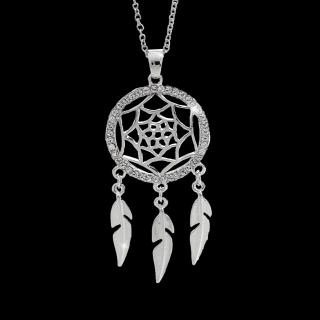 Ocelový náhrdelník Lapač snů Swarovski® Crystal