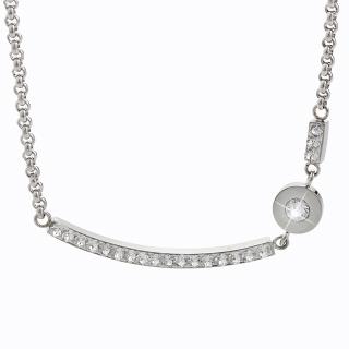 Ocelový náhrdelník Linka s šatonem Swarovski® Crystal