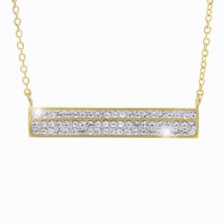 Ocelový náhrdelník Obdelník Swarovski® Crystal Gold
